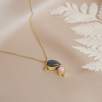 14K Gold Necklace with Labradorite and Diamond