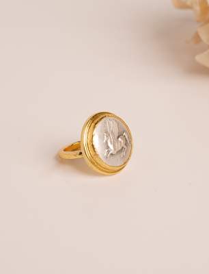 Pegasus Para Tasarım Pirinç Yüzük