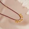 14K Gold Necklace with Garnet and Diamond Stones