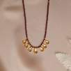 14K Gold Necklace with Garnet and Diamond Stones