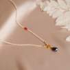 14K Gold Necklace with Black Pearl and Diamond