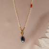 14K Gold Necklace with Black Pearl and Diamond