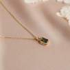 14K Gold Necklace with Moss Agate