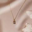 14K Gold Necklace with Moss Agate