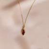 14K Gold Necklace with Garnet Stone