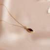 14K Gold Necklace with Garnet Stone