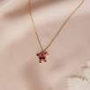 14K Gold Necklace with Tourmaline and Diamond