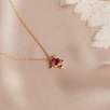 14K Gold Necklace with Tourmaline and Diamond