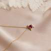14K Gold Necklace with Tourmaline and Diamond