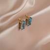 14K Gold Earrings with Sky Blue Topaz