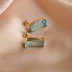 14K Gold Earrings with Sky Blue Topaz