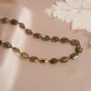 14K Gold Necklace with Labradorite Stone