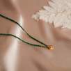 14K Gold Necklace with Malachite Stone