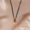 14K Gold Necklace with Malachite Stone