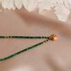 14K Gold Necklace with Malachite Stone