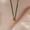 14K Gold Necklace with Malachite Stone