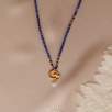 14K Gold Necklace with Lapis and Pearl