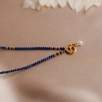 14K Gold Necklace with Lapis and Pearl
