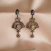 Opal ve Elmas Taşlı Gümüş Küpe